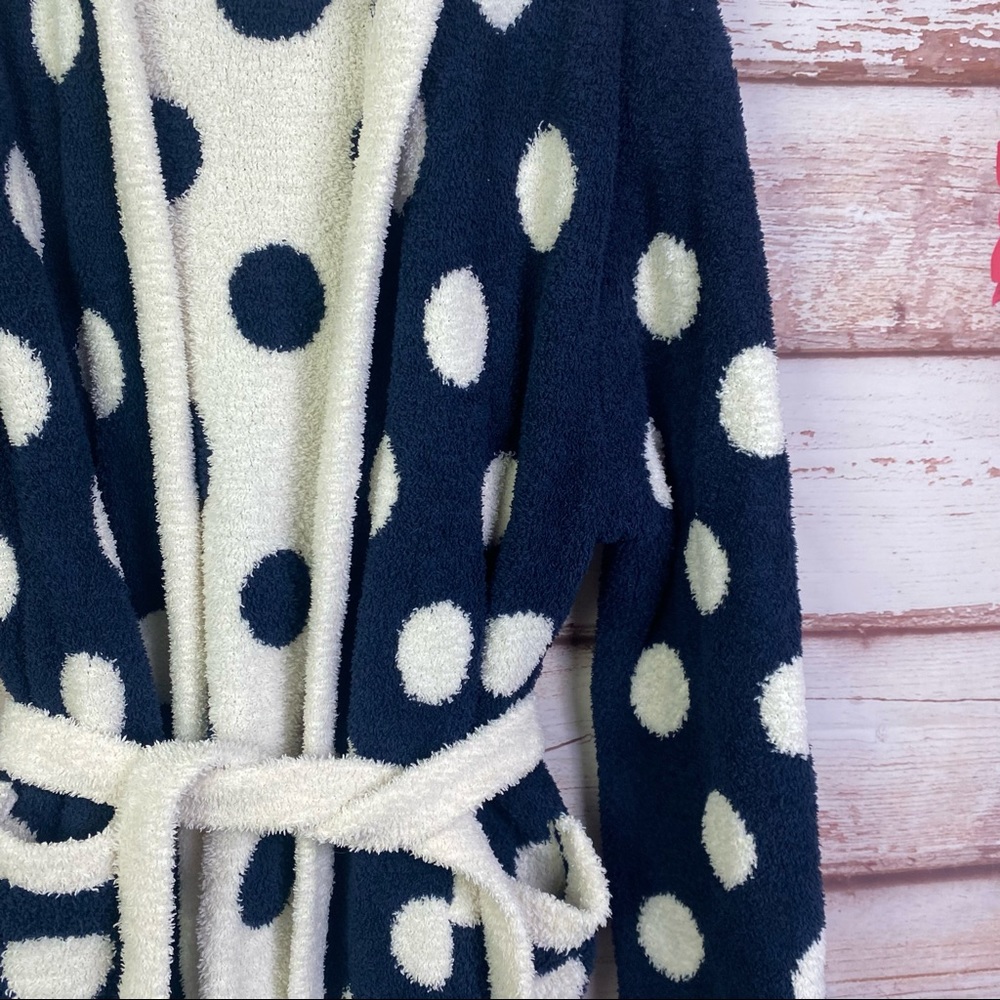 Barefoot Dreams- Polka Dot Short Hooded Robe - Picture 6 of 16